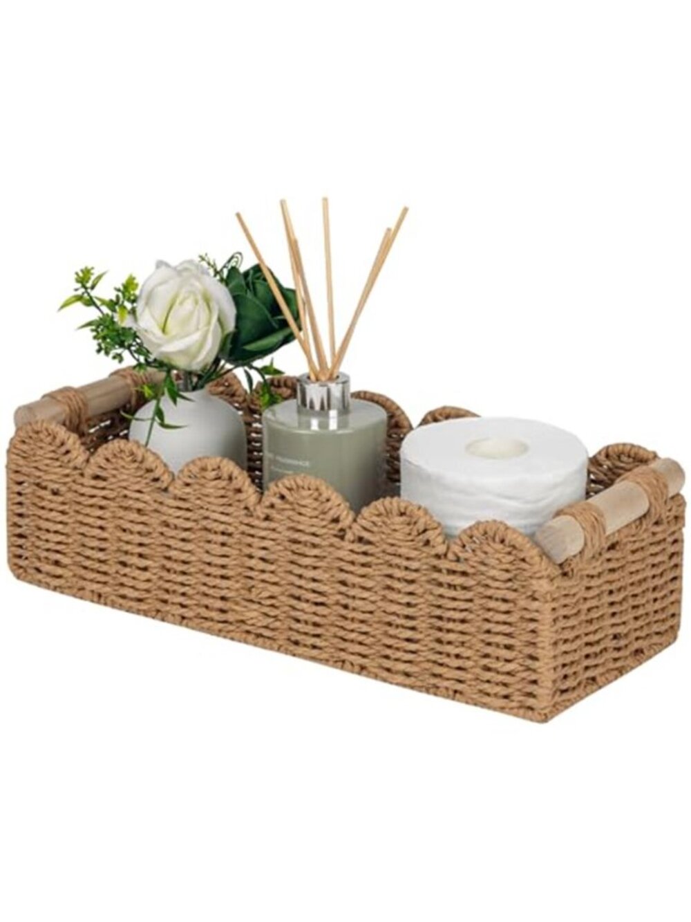 Toilet Paper Storage Basket W/Handle for Home Decor